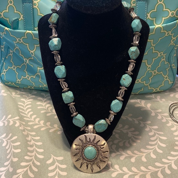 Silver and Turquoise Necklace - Picture 1 of 1